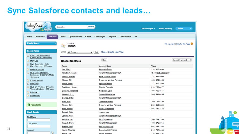 36 Sync Salesforce contacts and leads…
