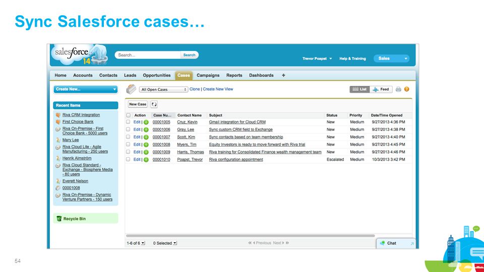 54 Sync Salesforce cases…