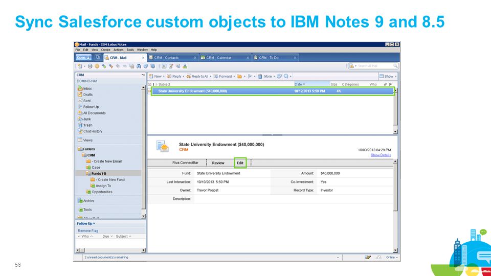 56 Sync Salesforce custom objects to IBM Notes 9 and 8.5