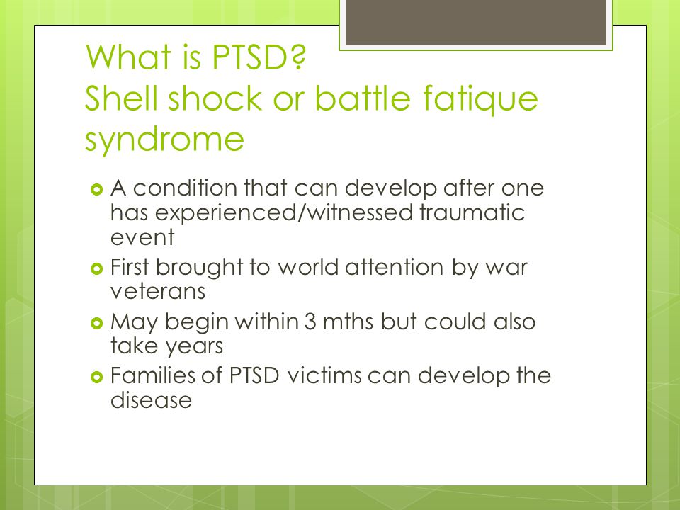 Post Traumatic Stress Disorder Essay