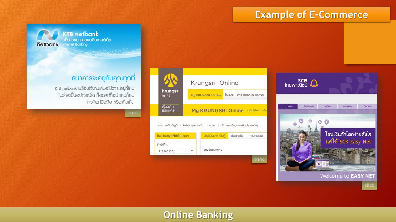 Example of E-Commerce Online Banking click