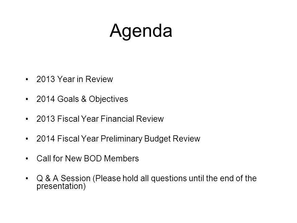 hoa meeting agenda