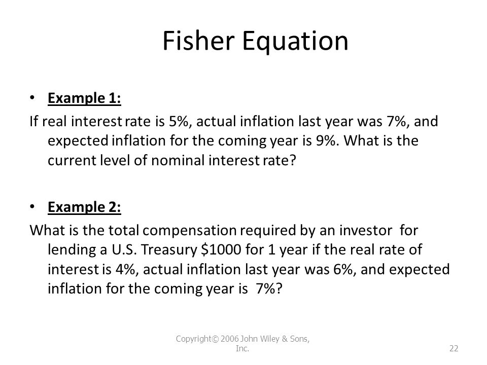 Fisher Equation Example Jennarocca Fisher Equation Example Jennarocca