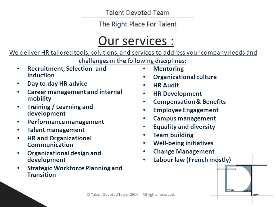 Our services : © Talent Devoted Team, All rights reserved.