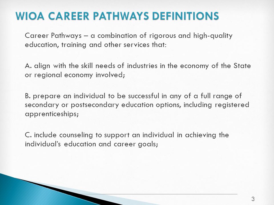 Career Pathways – a combination of rigorous and high-quality education, training and other services that: A.