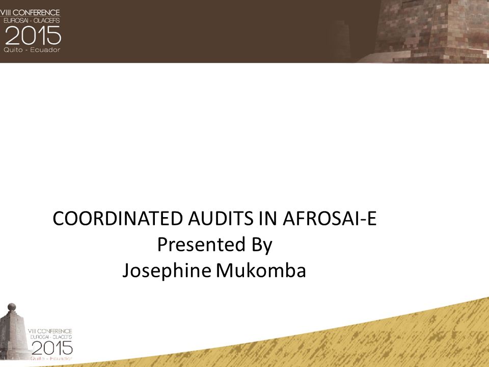 COORDINATED AUDITS IN AFROSAI-E Presented By Josephine Mukomba