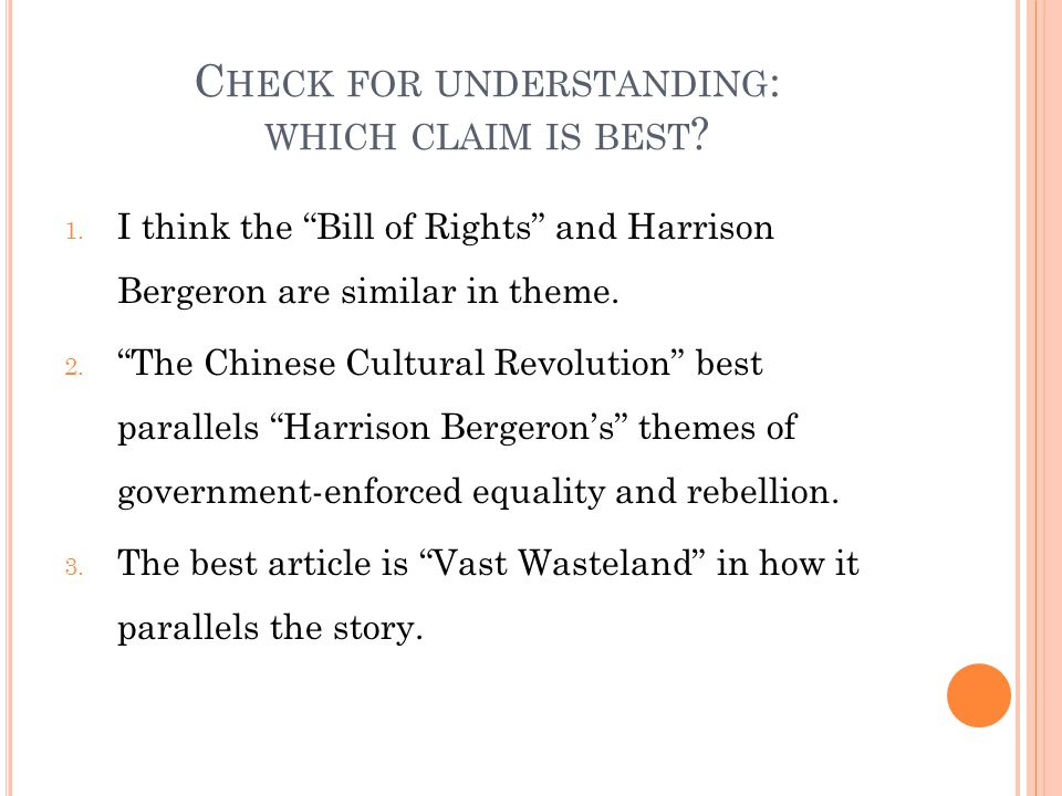 an analysis of the movie harrison bergeron Kurt vonnegut junior’s passage “harrison and bergeron” is a brief story written in 1961 it is about harrison bergeron, an inmate who is forced to diminish his abilities because they are more enhanced than everyone else’s. an analysis of the movie harrison bergeron Kurt vonnegut junior’s passage “harrison and bergeron” is a brief story written in 1961 it is about harrison bergeron, an inmate who is forced to diminish his abilities because they are more enhanced than everyone else’s.