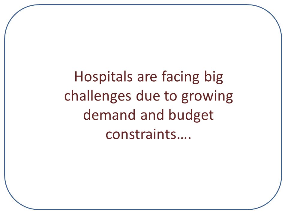 Hospitals are facing big challenges due to growing demand and budget constraints….