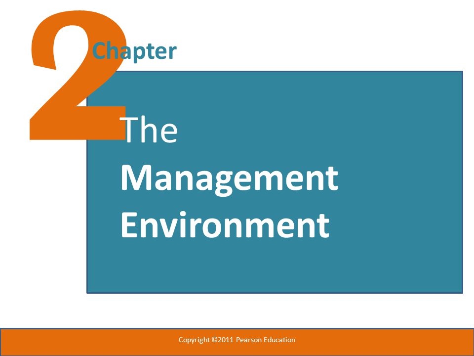2 Chapter The Management Environment Copyright ©2011 Pearson Education