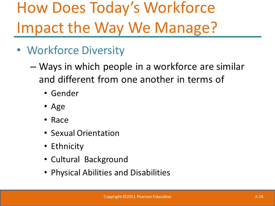2-24 How Does Today’s Workforce Impact the Way We Manage.
