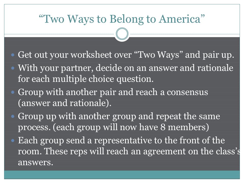 two ways to belong to america two ways to belong to america