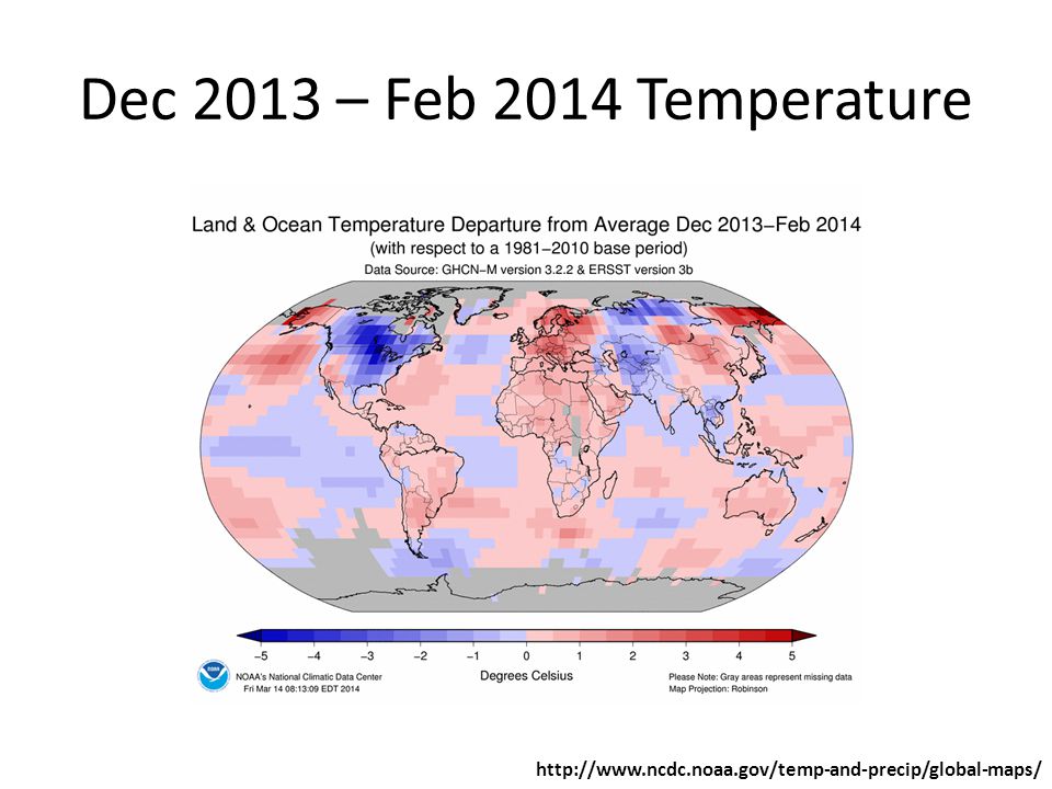 Dec 2013 – Feb 2014 Temperature