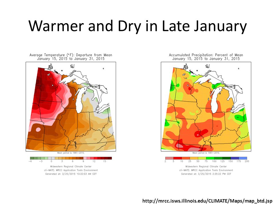 Warmer and Dry in Late January