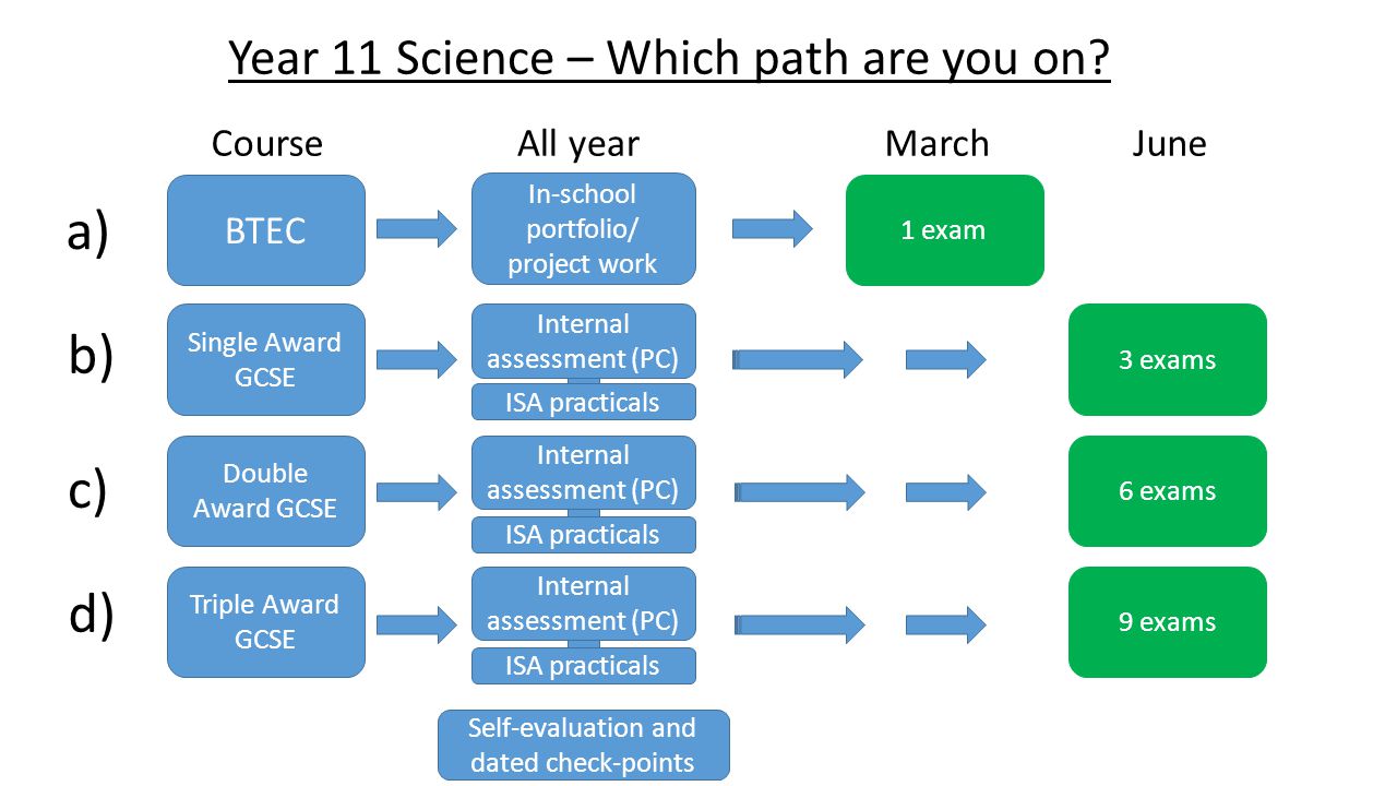 Year 11 Science – Which path are you on.