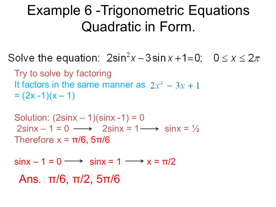 Quadratic Trigonometric Equations Talkchannels 5 Solving Trigonometric Equations Example 1 A Is Solution To Pictures Trig Worksheet Beatlogcarnival