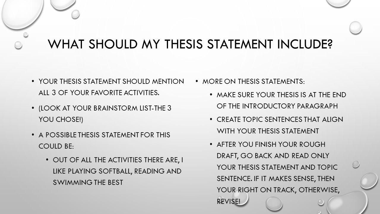 Characteristics of a well written thesis statement