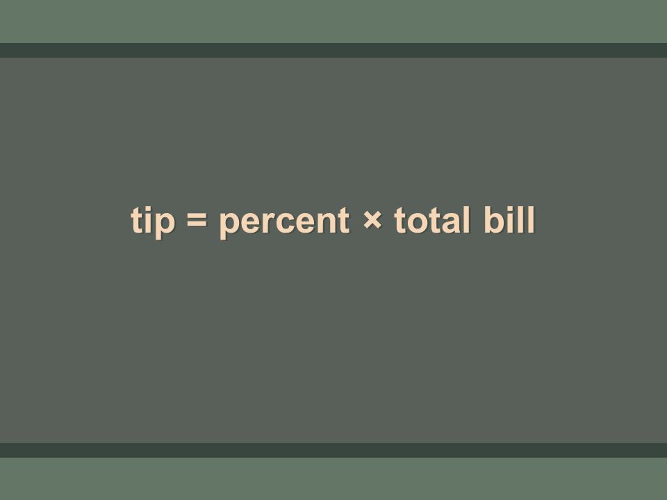 tip = percent × total bill