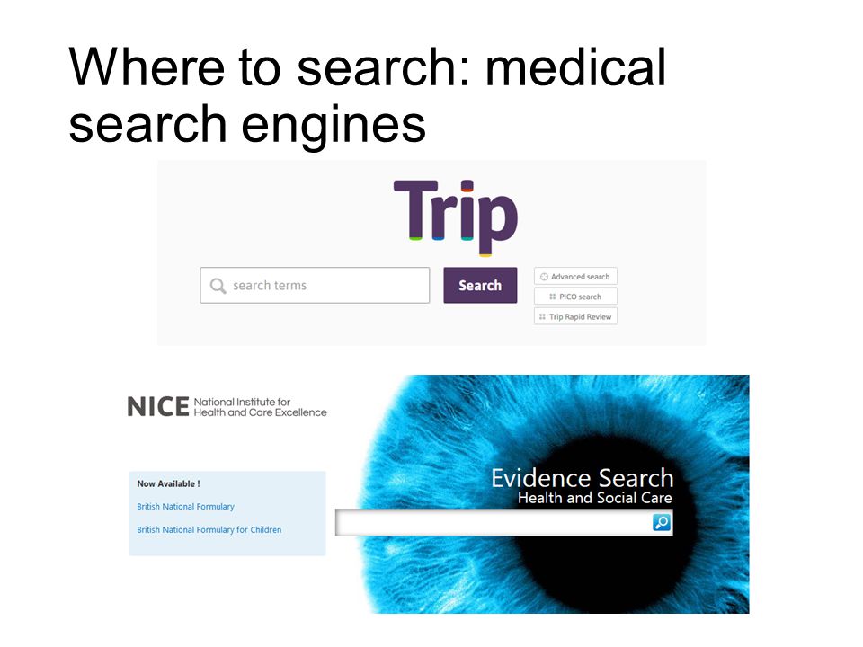 Where to search: medical search engines