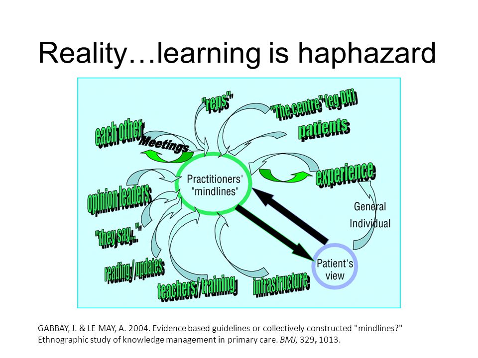 Reality…learning is haphazard GABBAY, J. & LE MAY, A.