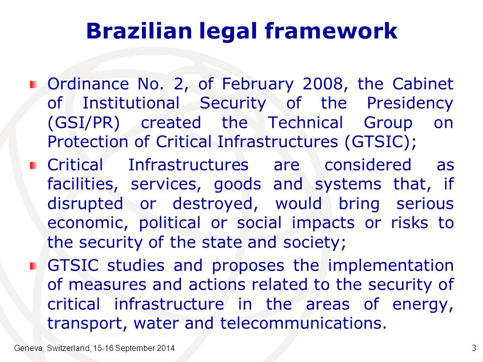 Brazilian legal framework Ordinance No.