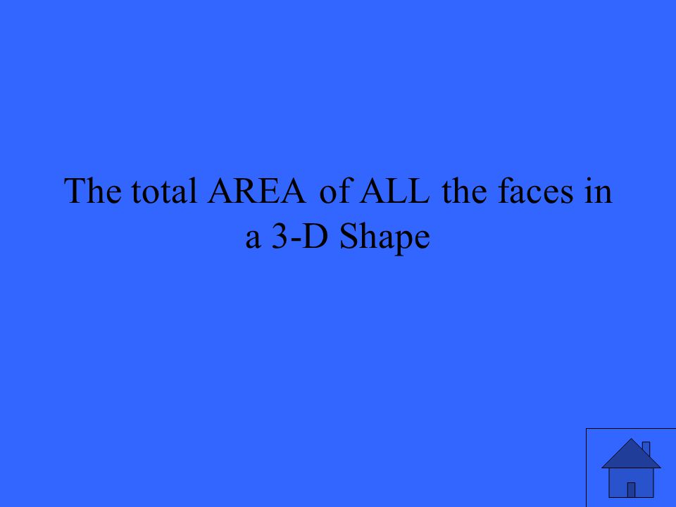 The total AREA of ALL the faces in a 3-D Shape