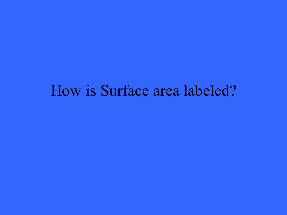 How is Surface area labeled