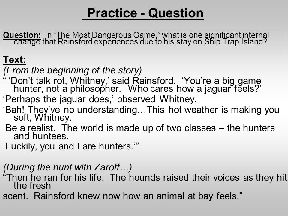 Essay On The Most Dangerous Game