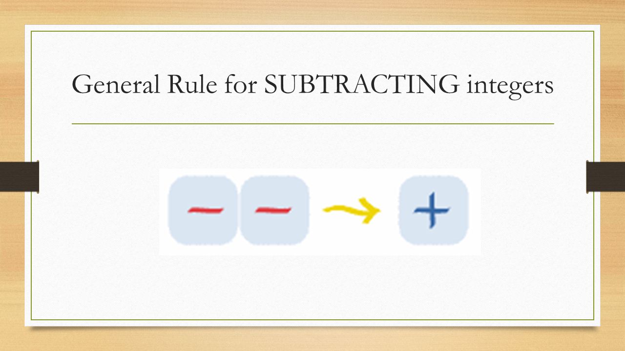 General Rule for SUBTRACTING integers