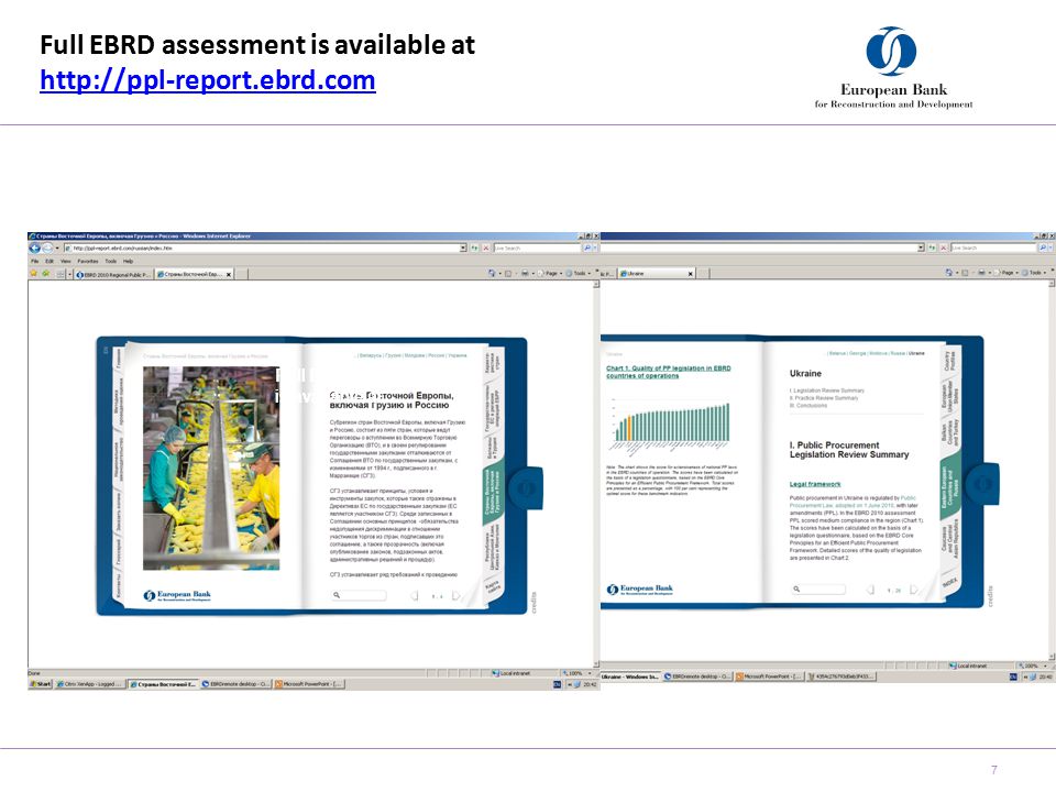 Full EBRD assessment is available at Full EBRD assessment is available at: