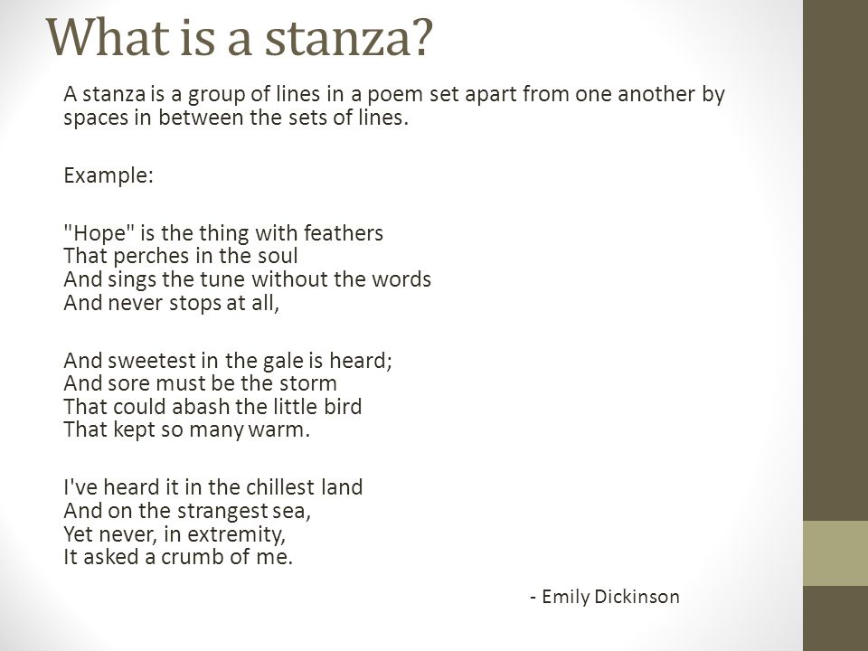 What is a stanza.