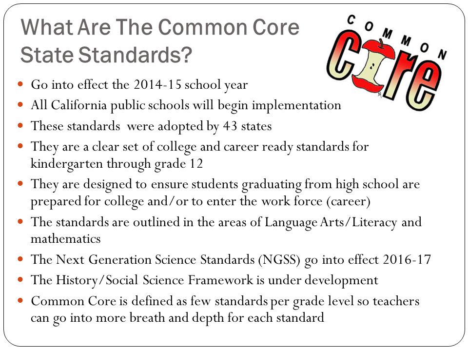 What Are The Common Core State Standards.