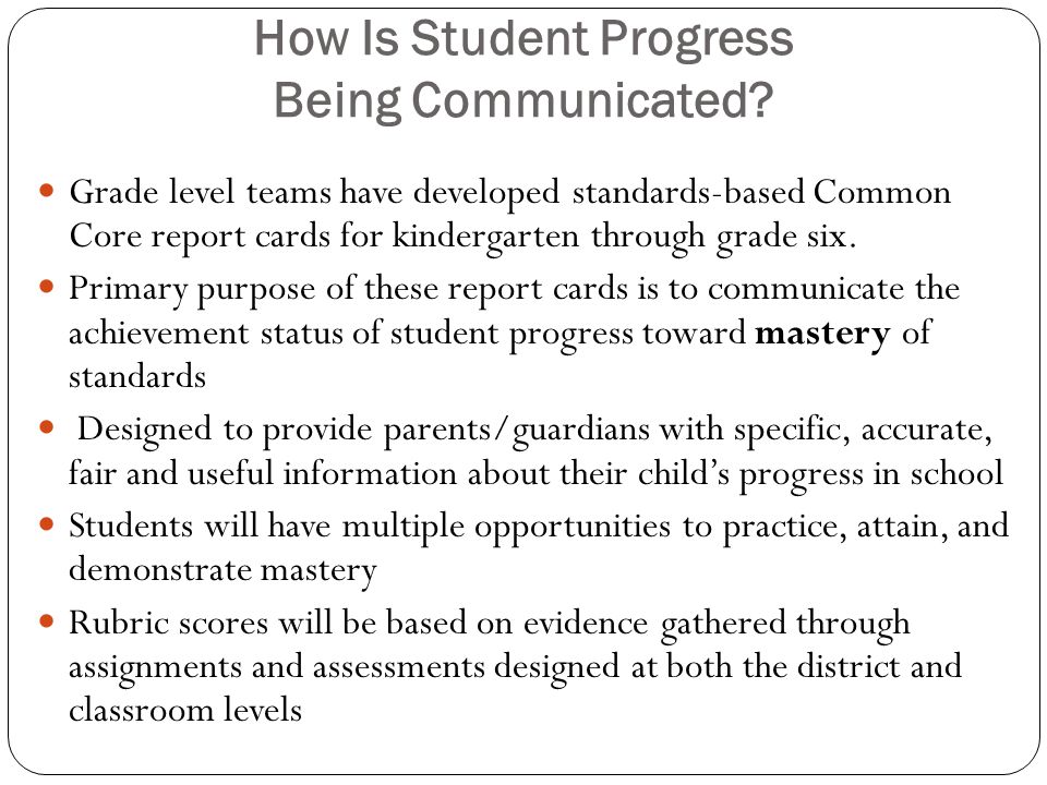 How Is Student Progress Being Communicated.