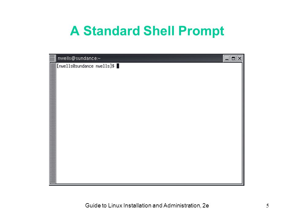 Guide to Linux Installation and Administration, 2e5 A Standard Shell Prompt