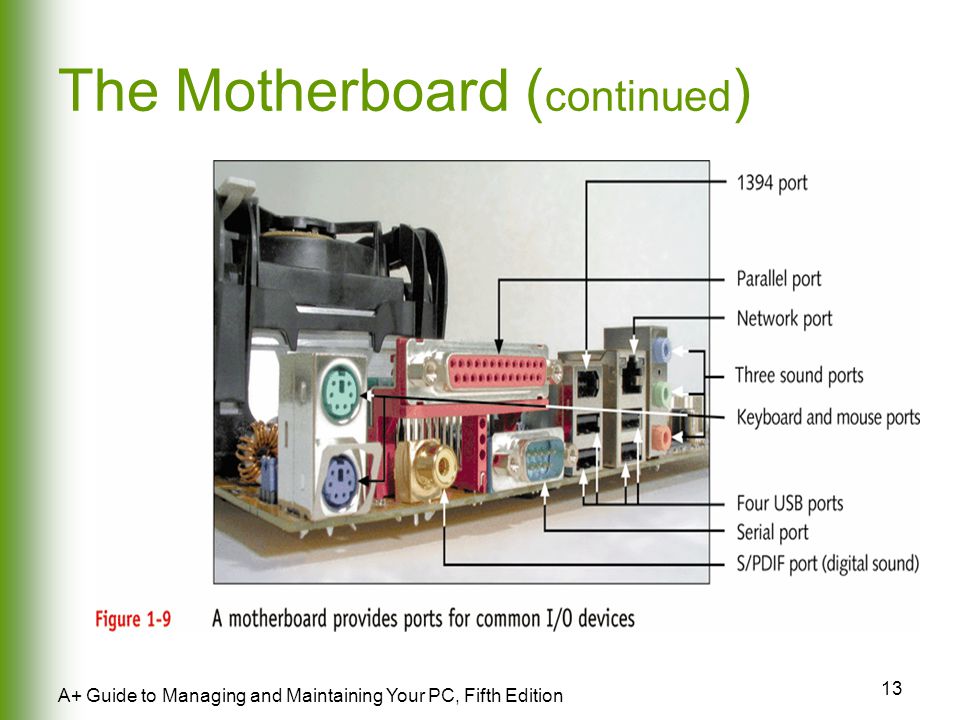 13 A+ Guide to Managing and Maintaining Your PC, Fifth Edition The Motherboard ( continued )