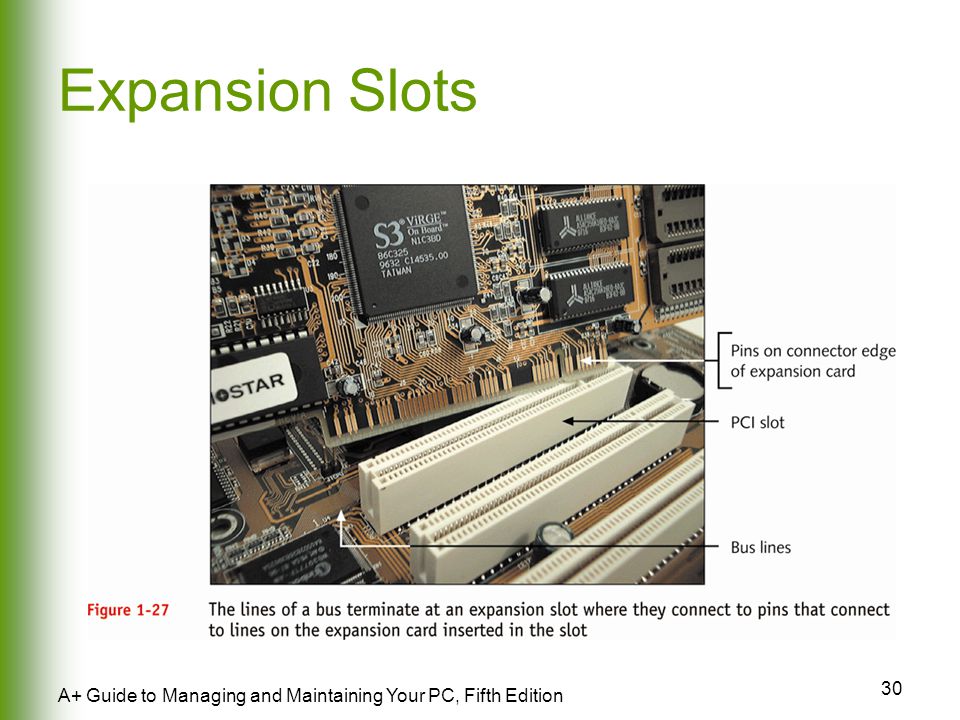 30 A+ Guide to Managing and Maintaining Your PC, Fifth Edition Expansion Slots