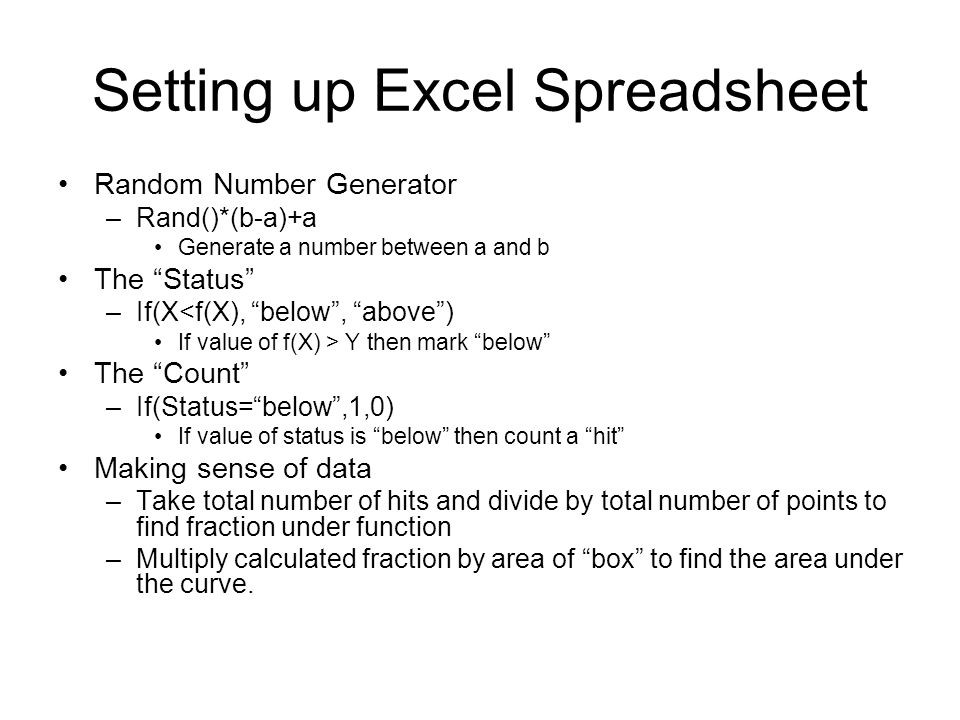 Random Equation Generator Talkchannels Spreadsheet Random Number Generator Monte Carlo Integration In Excel Who Integrating Can