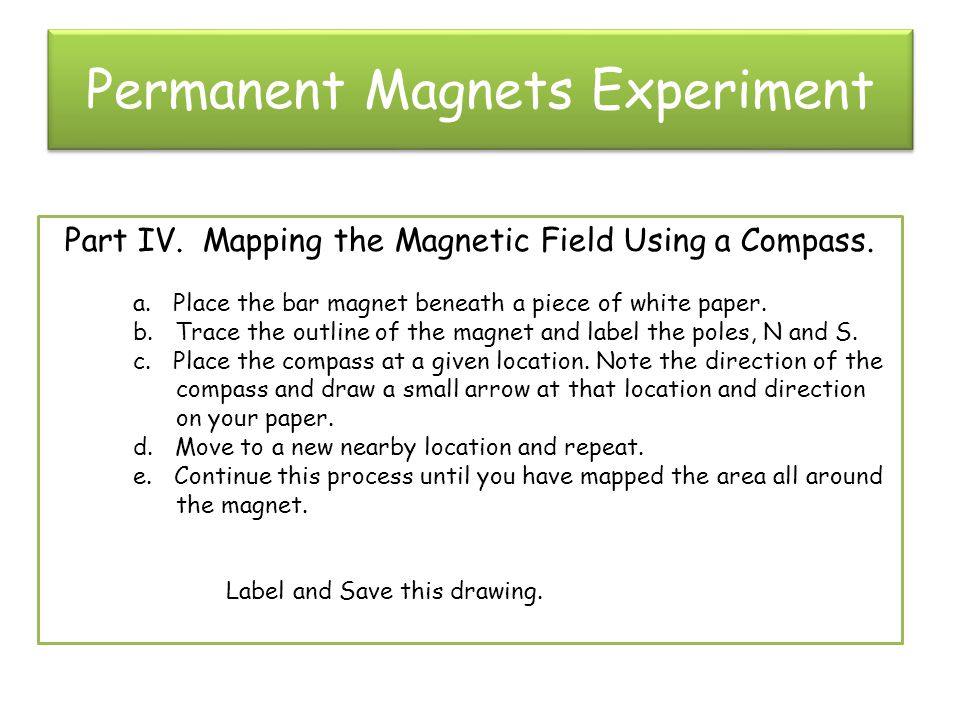 Part IV. Mapping the Magnetic Field Using a Compass.