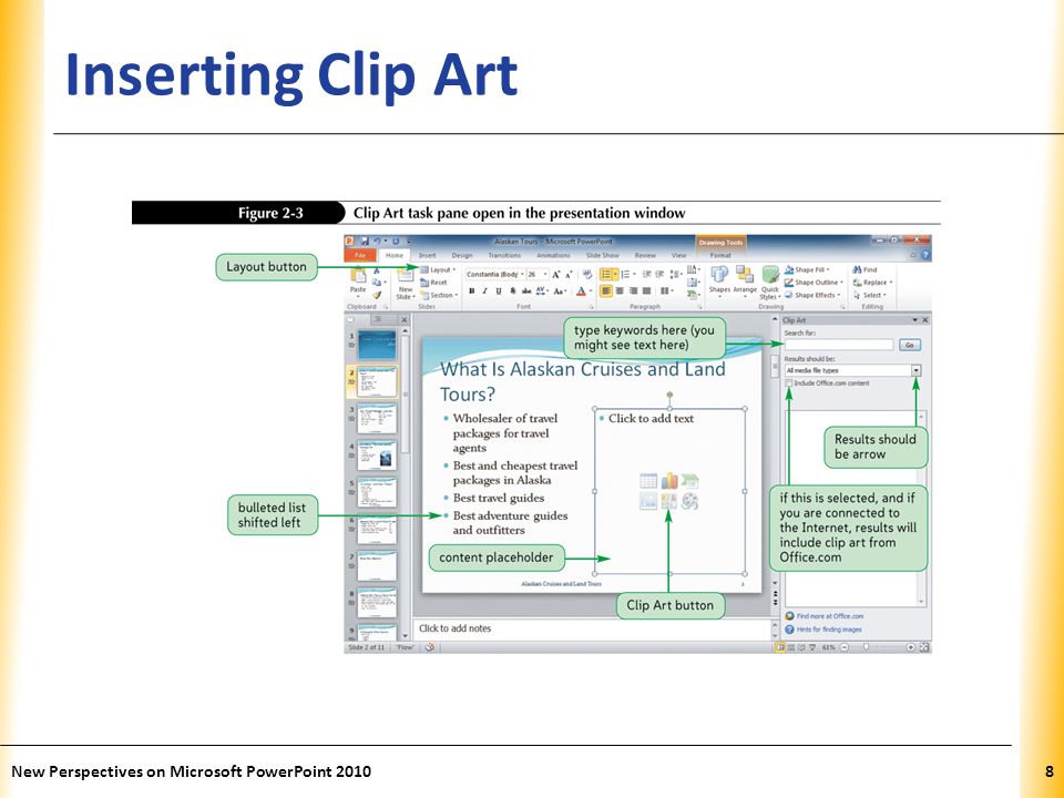 XP Inserting Clip Art New Perspectives on Microsoft PowerPoint 20108