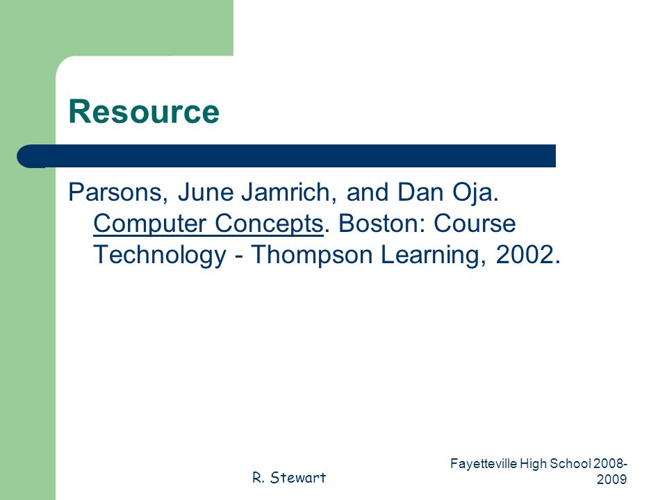 R. Stewart Fayetteville High School Resource Parsons, June Jamrich, and Dan Oja.