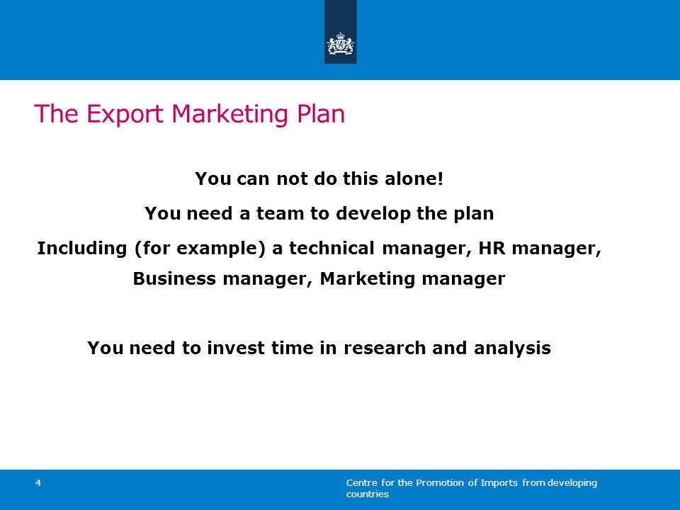 Export business plan sample