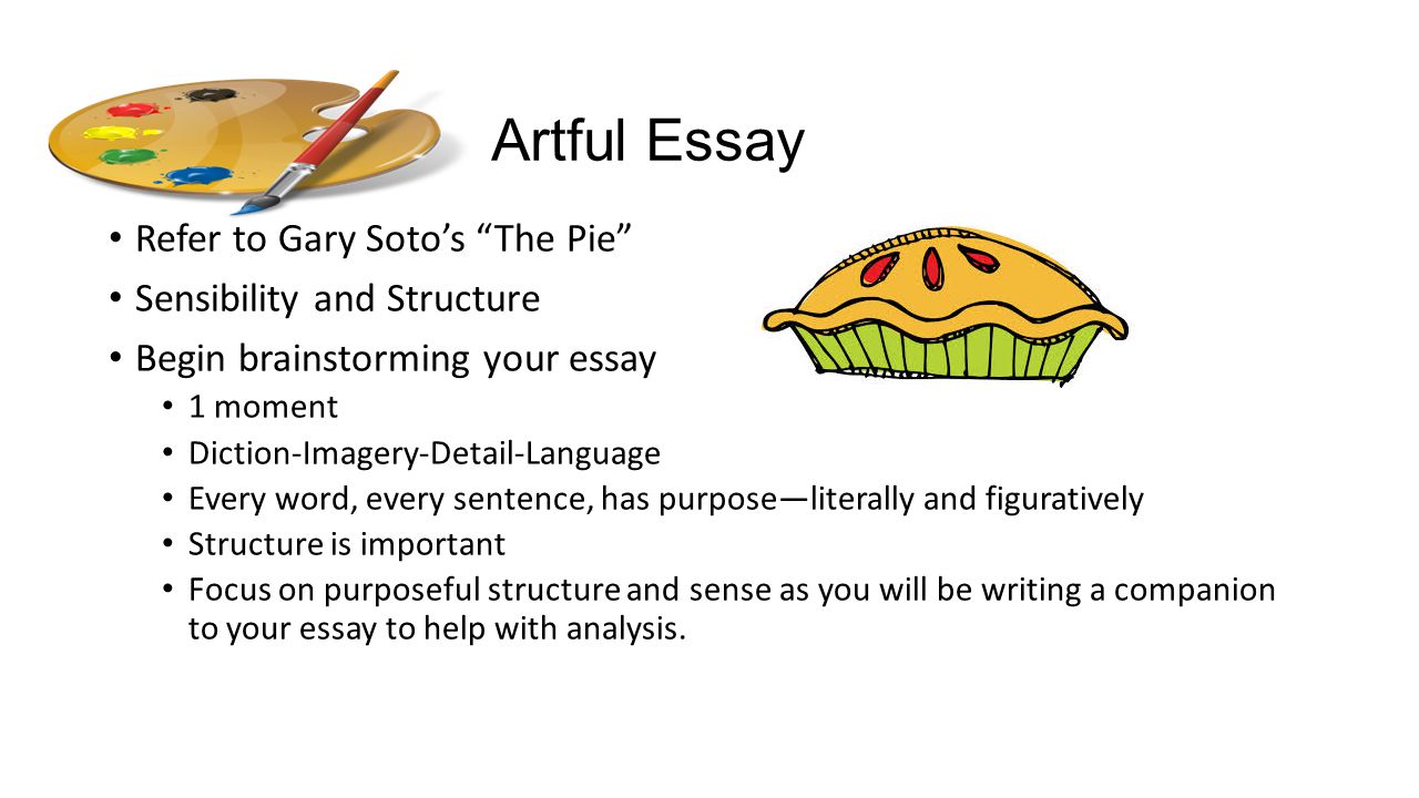 pie essay structure Paragraph structure: putting the pie together a paragraph is a group of sentences that work together to advance a be a really good pie. pie essay structure Paragraph structure: putting the pie together a paragraph is a group of sentences that work together to advance a be a really good pie.