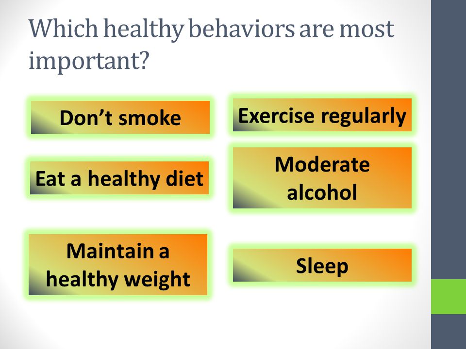 Which healthy behaviors are most important.