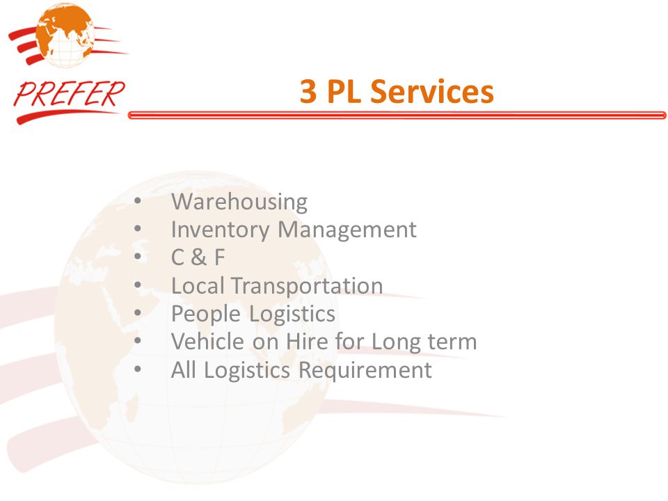 3 PL Services Warehousing Inventory Management C & F Local Transportation People Logistics Vehicle on Hire for Long term All Logistics Requirement