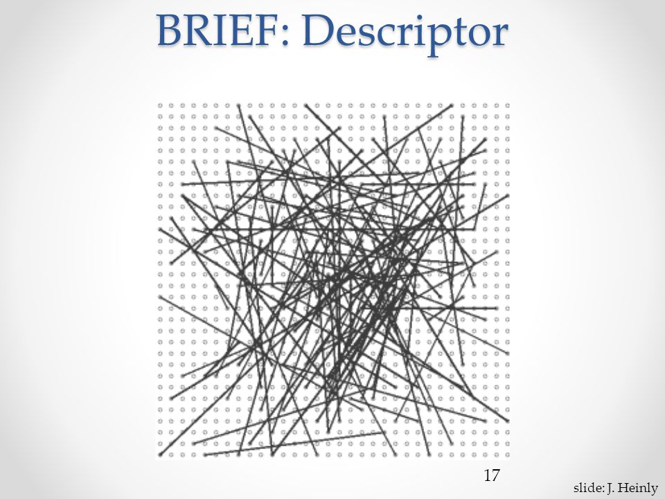 BRIEF: Descriptor 17 slide: J. Heinly