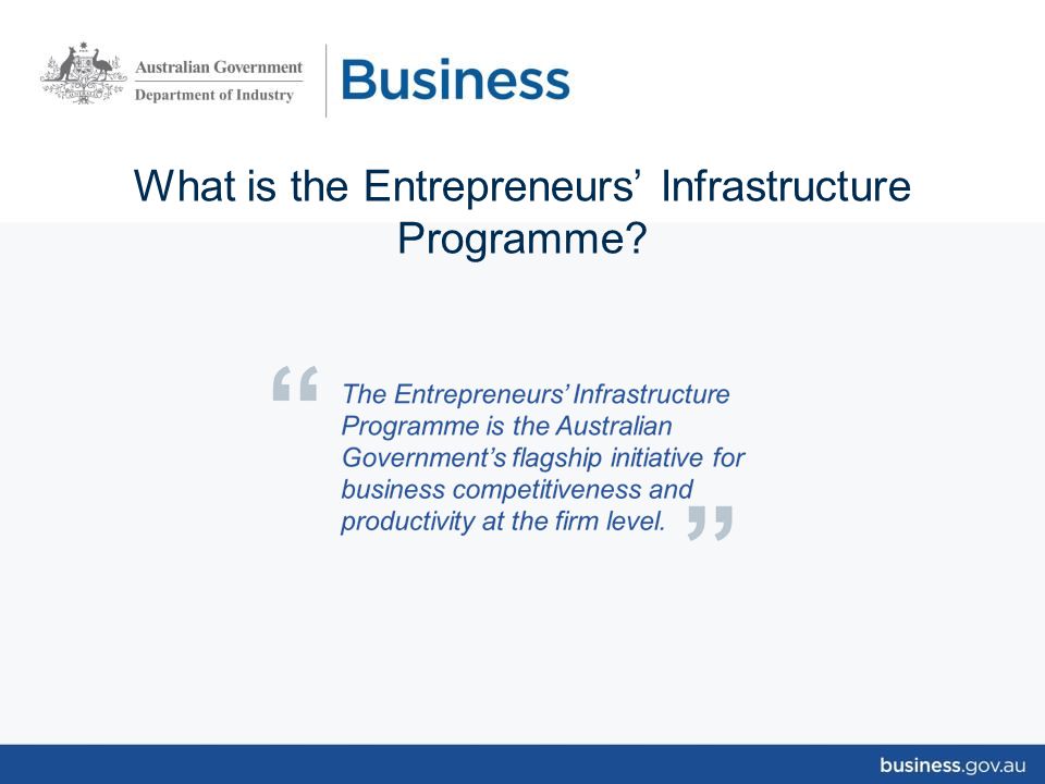What is the Entrepreneurs’ Infrastructure Programme
