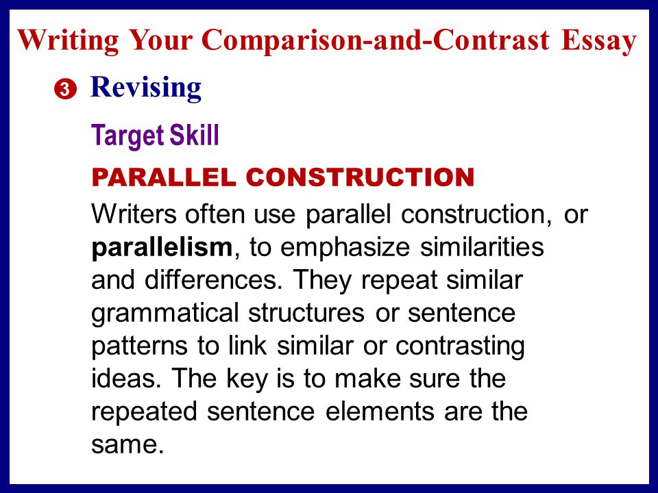 Writing Your Comparison-and-Contrast Essay 2 Drafting Use transitional words and phrases, such as both, similarly, but, instead, in contrast, and however, to indicate similarities and differences.