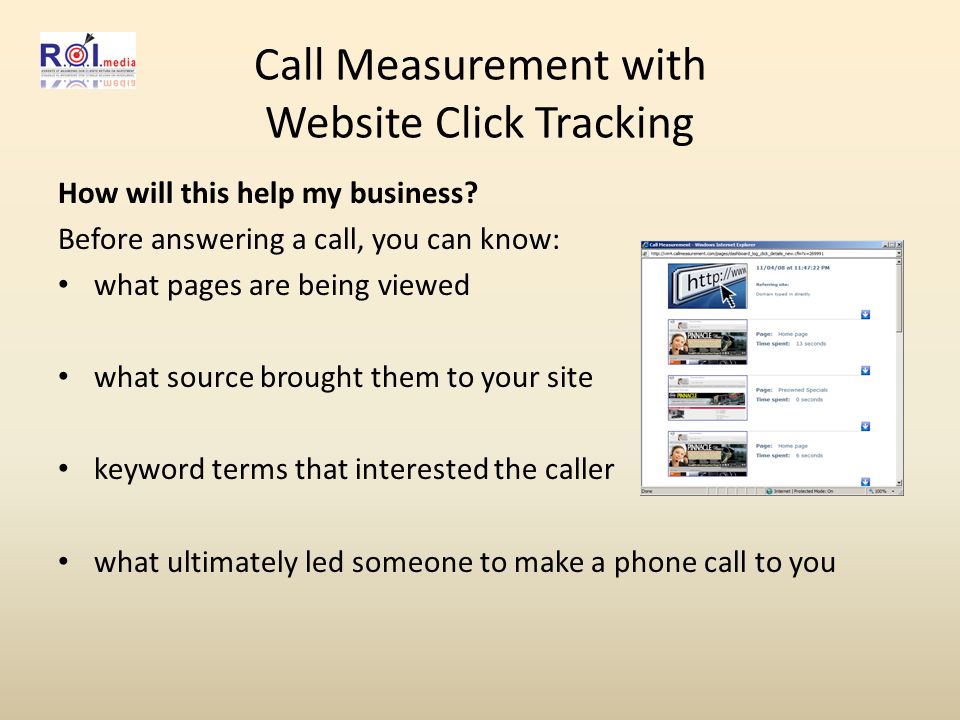 Call Measurement with Website Click Tracking How will this help my business.