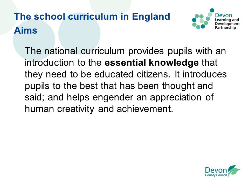 The national curriculum provides pupils with an introduction to the essential knowledge that they need to be educated citizens.