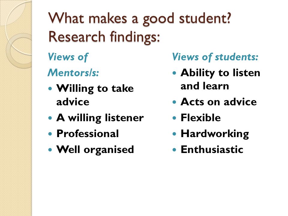 What makes a good student.