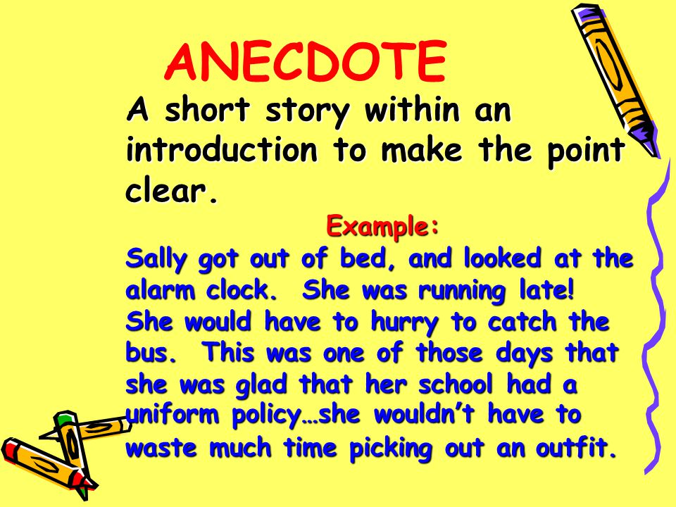 Examples of anecdotes